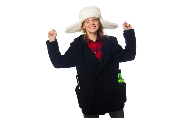 Mujer con sombrero en concepto divertido —  Fotos de Stock