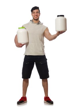 Kas protein kavanoz beyaz adamla