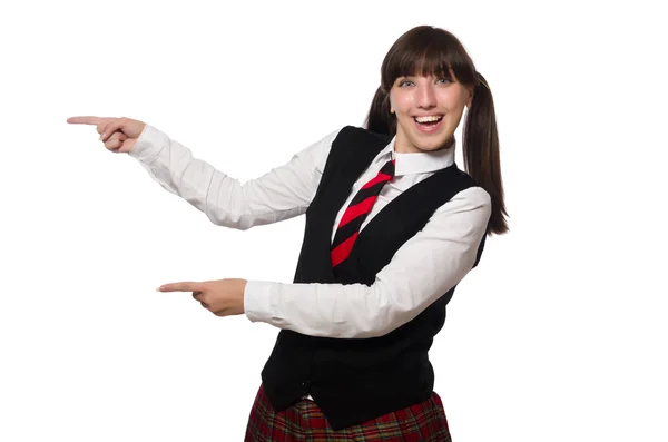 Divertido estudiante nerd aislado en blanco —  Fotos de Stock