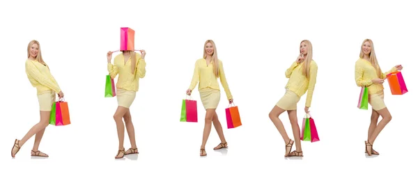 Collage of woman with shopping bags — Stock Photo, Image