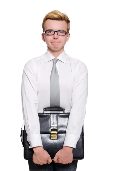 Funny businessman isolated on the white — Stock Photo, Image