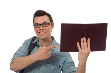 Beyaz tenli genç öğrenci.