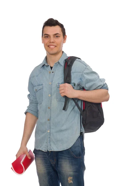 Jeune étudiant isolé sur blanc — Photo