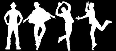 Dans konseptinde dansçıların siluetleri