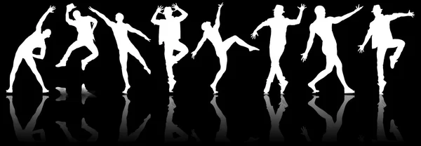Silhouetten von Tänzern im Tanzkonzept — Stockfoto
