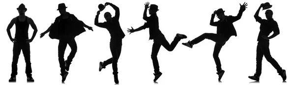 Silhouetten van dansers in dansconcept — Stockfoto