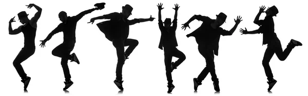 Σιλουέτες χορευτών σε χορευτική έννοια — Φωτογραφία Αρχείου