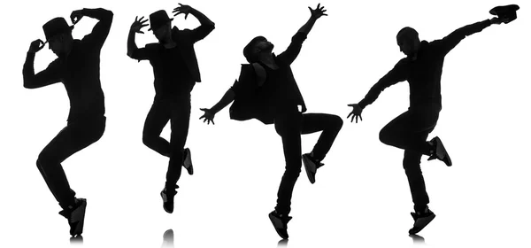 Silhouetten van dansers in dansconcept — Stockfoto