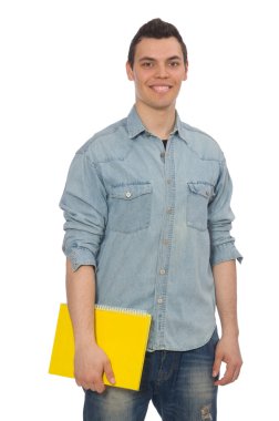 Beyaz tenli genç öğrenci.