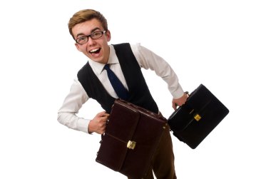 Beyaz tenli komik iş adamı.