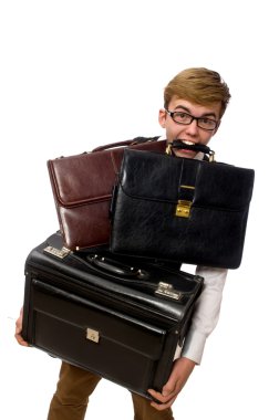 Beyaz tenli komik iş adamı.