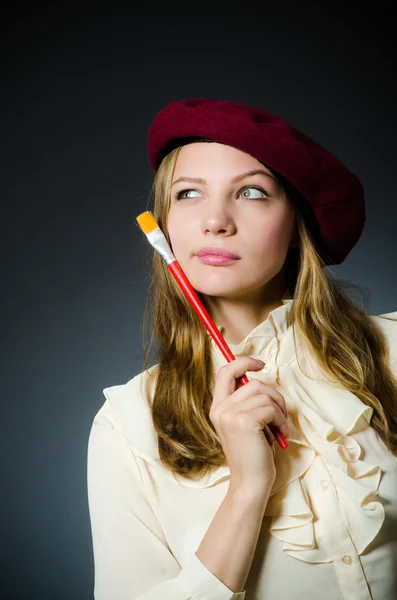 Funny artist working in the studio — Stock Photo, Image