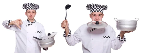 Set of photos with funny cook — Stock Photo, Image