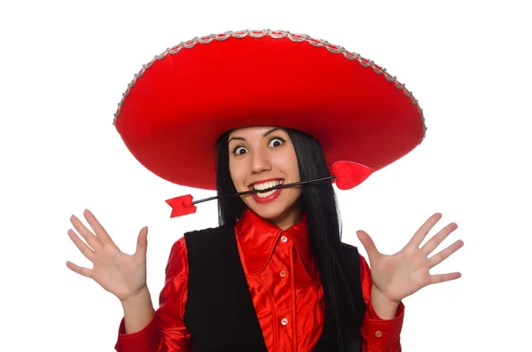 Mexican woman with arrow of love — Stock Photo, Image