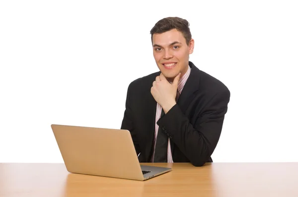 Young businessman isolated on the white Stock Photo