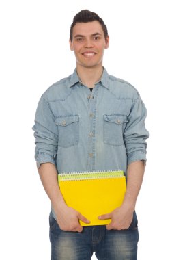 Beyaz tenli genç öğrenci.