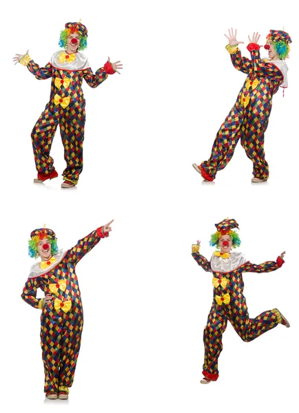 Набір клоунних фотографій ізольовані на білому — стокове фото