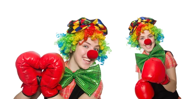 Clown in varie pose isolato su bianco — Foto Stock