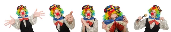 Vrouwelijke clown geïsoleerd op wit — Stockfoto