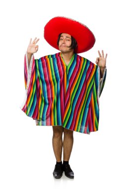 Çıplak Meksikalı adam beyazların üzerinde izole edilmiş.