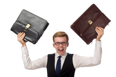 Beyaz tenli komik iş adamı.