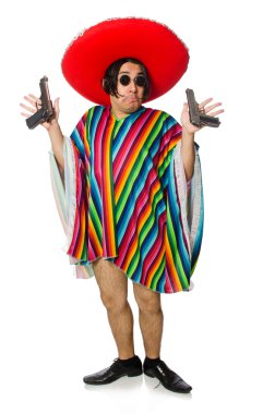 Çıplak Meksikalı adam beyazların üzerinde izole edilmiş.