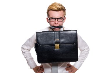 Beyaz tenli komik iş adamı.