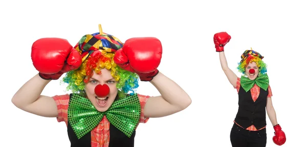 Clown in verschiedenen Posen isoliert auf Weiß — Stockfoto