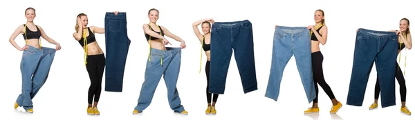 Composite photo of woman in dieting concept — Stock Photo, Image