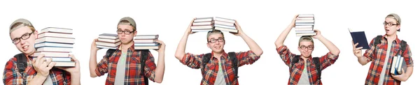 Композитна фотографія студента з книгами — стокове фото