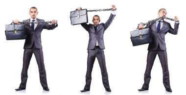 Beyaza prangalı bir iş adamı