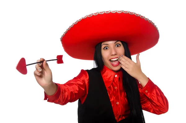 Mujer mexicana con flecha de amor — Foto de Stock