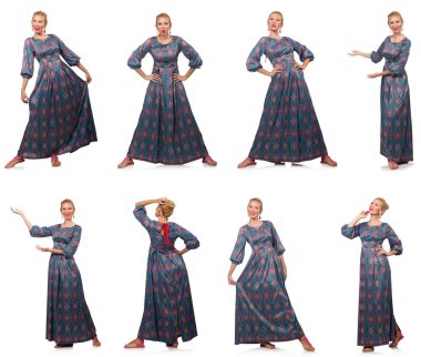 Çeşitli pozlarda kadın resmi.