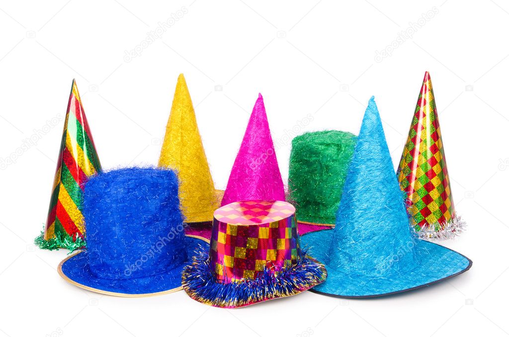 Party hats isolated on the white background