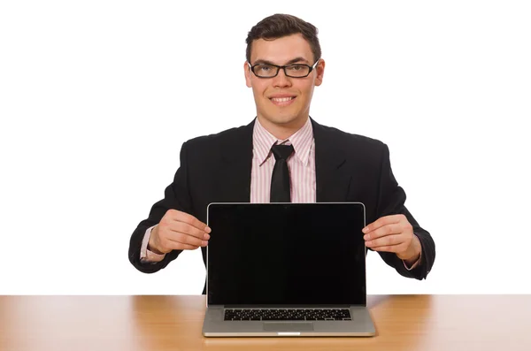 Young businessman isolated on the white Royalty Free Stock Photos