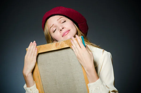 Funny artist working in the studio — Stock Photo, Image