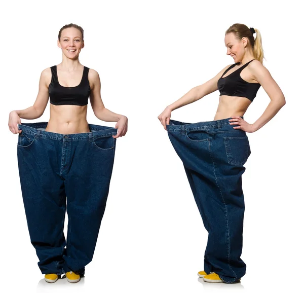 Composite photo of woman in dieting concept — Stock Photo, Image