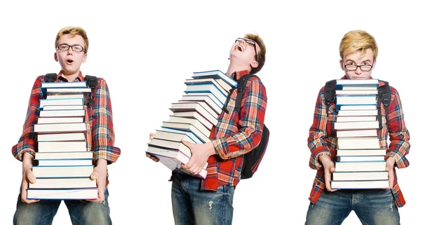 Composite photo of student with books — Stock Photo, Image