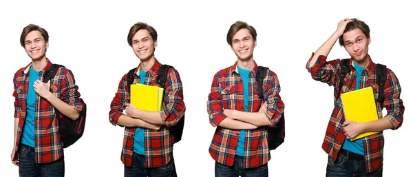 Samengestelde foto van student met boeken — Stockfoto