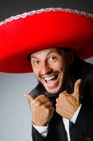 Young mexican man wearing sombrero — Stock Photo, Image