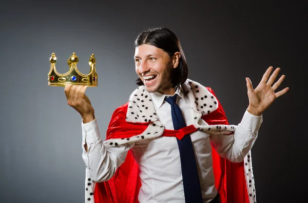 Young king businessman in royal concept — Stock Photo, Image