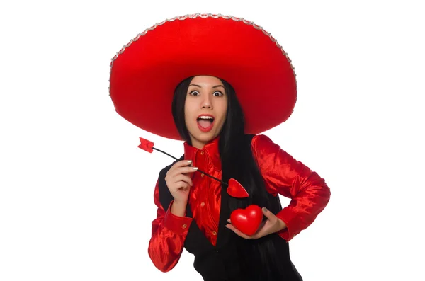 Mexican woman with arrow of love — Stock Photo, Image