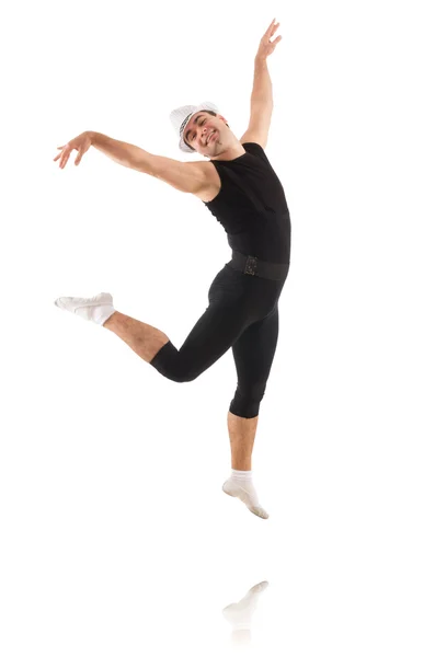 Молодий танцюрист ізольований на білому — стокове фото