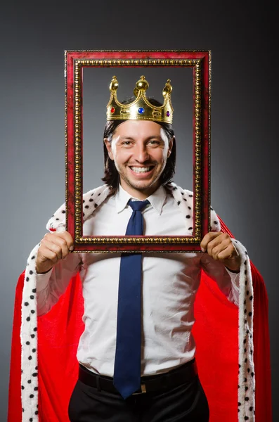 Young king businessman in royal concept — Stock Photo, Image