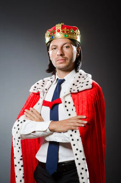 Молодой король-бизнесмен в королевской концепции — стоковое фото