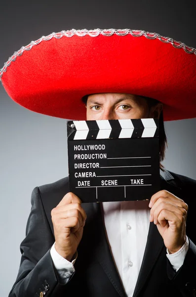 Young mexican man wearing sombrero — Stock Photo, Image