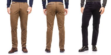 Beyaz pantolonlu moda konsepti