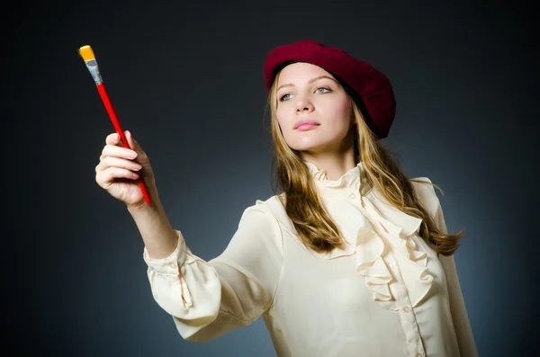 Funny artist working in the studio — Stock Photo, Image