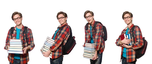 Foto composita di studente con libri — Foto Stock