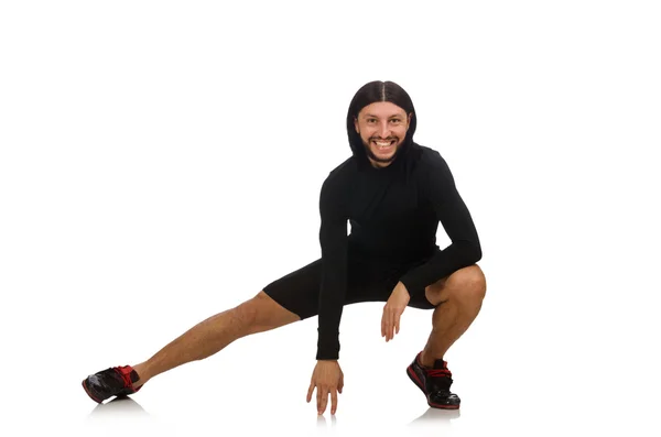 Joven haciendo deportes aislados en el blanco —  Fotos de Stock